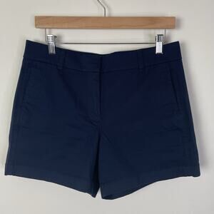 J. Crew 5" Stretch Chino Shorts Mid‎ Rise Navy Size 8 H5807 Classic Beach Travel